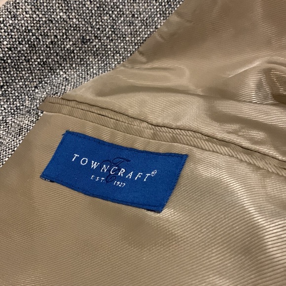 Towncraft size 40R mens blazer sports 100% silk 2 button clousre single vented - Picture 15 of 17